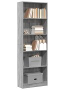 vidaXL Библиотека сив сонома 60x24x176 см инженерно дърво