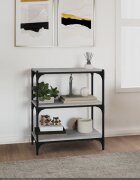 vidaXL Библиотека сив сонома 60x33x705 см инженерно дърво и стомана