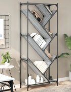 vidaXL Библиотека сив сонома 79x30x180 см инженерно дърво и метал