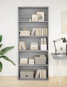 vidaXL Библиотека сив сонома 80x30x189 см инженерно дърво