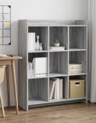 vidaXL Библиотека Сив Сонома 875 x 30 x 111 см Инженерна дървесина
