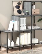 vidaXL Библиотека сив сонома 92x30x102 см инженерно дърво и метал