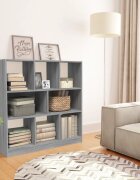 vidaXL Библиотека сив сонома 975x295x100 см инженерно дърво
