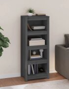 vidaXL Библиотека сива 50x35x1255 бор масив