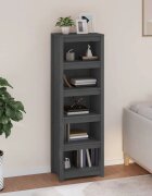 vidaXL Библиотека сива 50x35x154 см бор масив