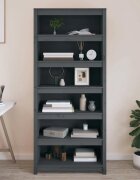 vidaXL Библиотека сива 80x35x183 см бор масив