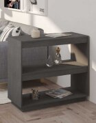 vidaXL Библиотека сива 80x35x71 см бор масив