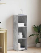 vidaXL Библиотека/ТВ шкаф бетонно сива 36x30x114 см инженерно дърво