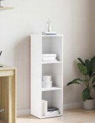 vidaXL Библиотека/ТВ шкаф бяла 36x30x114 см инженерно дърво