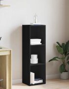 vidaXL Библиотека/ТВ шкаф черна 36x30x114 см инженерно дърво