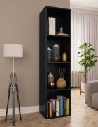 vidaXL Библиотека/ТВ шкаф черна 36x30x143 см инженерно дърво