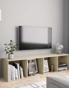 vidaXL Библиотека/ТВ шкаф дъб сонома 143x30x36 см