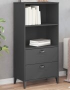 vidaXL Библиотека "VIKEN" антрацитно сива 60x35x123 см инженерно дърво