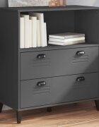 vidaXL Библиотека "VIKEN" антрацитно сива 80x40x90 см инженерно дърво