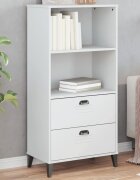 vidaXL Библиотека "VIKEN" бяла 60x35x123 см инженерно дърво