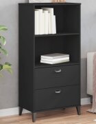 vidaXL Библиотека "VIKEN" черна 60x35x123 см инженерно дърво