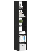 vidaXL Библиотеки 2 бр стифиращи черен дъб 30x30x80 см инженерно дърво