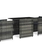 vidaXL Бистро комплект 3 части с възглавници полиратан сив