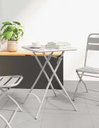 vidaXL Бистро маса Бежово 55 x 55 x 725 см Прахово боядисана стомана