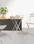vidaXL Бистро маса Бежово Ø 50 x 71 см Прахово боядисана стомана