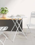 vidaXL Бистро маса Бяло 55 x 55 x 725 см Прахово боядисана стомана