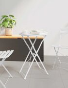 vidaXL Бистро маса Бяло Ø 50 x 71 см Прахово боядисана стомана