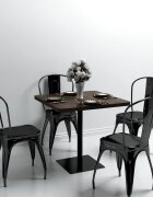 vidaXL Бистро маса МДФ и стомана квадрат 80x80x75 см тъмна пепел