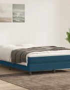 vidaXL Боксспринг легло без матрак тъмносиньо 160x220 cm кадифе