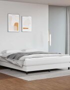 vidaXL Боксспринг легло с матрак бяло 160x200 см изкуствена кожа