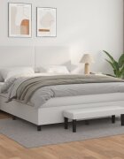 vidaXL Боксспринг легло с матрак бяло 160x200 см изкуствена кожа