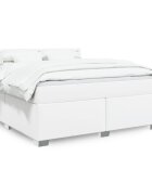 vidaXL Боксспринг легло с матрак бяло 180x200 см изкуствена кожа
