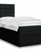 vidaXL Боксспринг легло с матрак черно 100x200 см плат