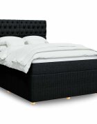vidaXL Боксспринг легло с матрак черно 160x200 см плат