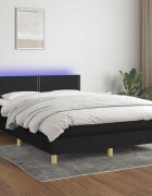 vidaXL Боксспринг легло с матрак и LED черно 140x190 см плат