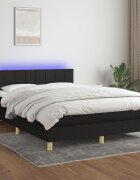 vidaXL Боксспринг легло с матрак и LED черно 140x190 см плат