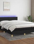vidaXL Боксспринг легло с матрак и LED черно 140x190 см плат