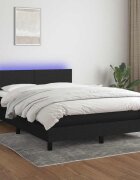 vidaXL Боксспринг легло с матрак и LED черно 140x200 см плат
