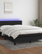 vidaXL Боксспринг легло с матрак и LED черно 140x200 см плат