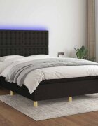 vidaXL Боксспринг легло с матрак и LED черно 140x200 см плат