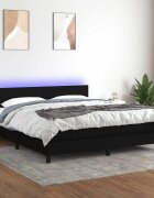 vidaXL Боксспринг легло с матрак и LED черно 160x200 см плат