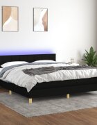 vidaXL Боксспринг легло с матрак и LED черно 160x200 см плат
