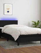 vidaXL Боксспринг легло с матрак и LED черно 80x200 см плат