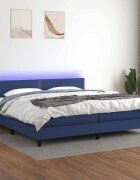 vidaXL Боксспринг легло с матрак и LED синя 200x200 см плат