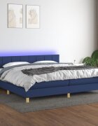vidaXL Боксспринг легло с матрак и LED синя 200x200 см плат