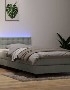 vidaXL Боксспринг легло с матрак и LED светлосиво 80x220 см кадифе