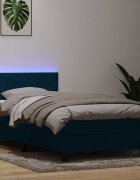 vidaXL Боксспринг легло с матрак и LED тъмносиньо 80x210 cm кадифе