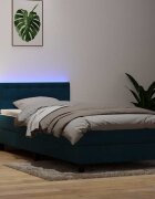 vidaXL Боксспринг легло с матрак и LED тъмносиньо 80x210 cm кадифе
