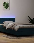 vidaXL Боксспринг легло с матрак и LED тъмносиньо 80x220 cm кадифе