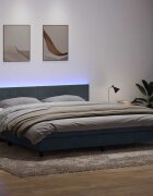 vidaXL Боксспринг легло с матрак и LED тъмносиво 180x210 см кадифе
