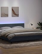 vidaXL Боксспринг легло с матрак и LED тъмносиво 180x210 см кадифе
